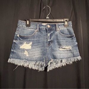 Ashley Mason size 5 Distressed Ripped Blue Denim Shorts